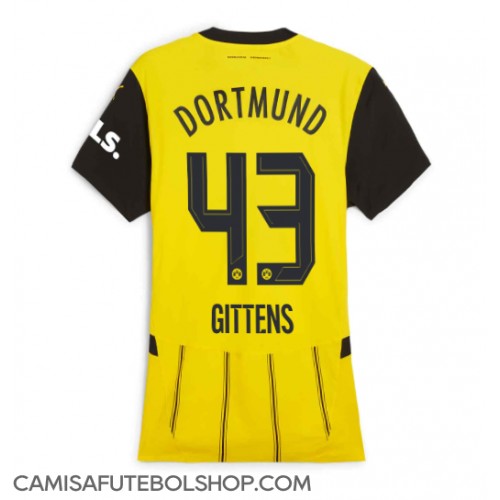 Camisa de time de futebol Borussia Dortmund Jamie Bynoe-Gittens #43 Replicas 1º Equipamento Feminina 2024-25 Manga Curta